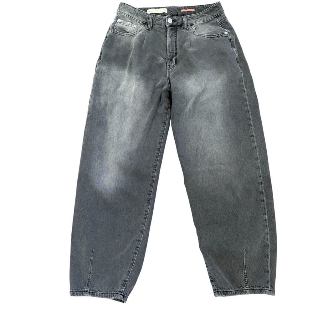 Pilcro High-Rise Relaxed Tapered Jeans in Washed Gray